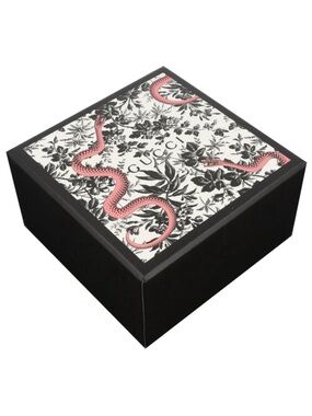 Gucci Black, White & Pink Snake Print Sunglasses Pouch with Box- Box Only